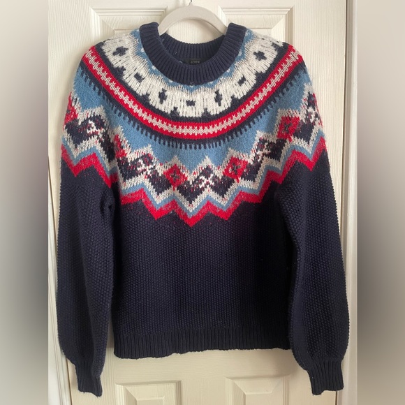 J. Crew Sweaters - J crew zigzag fair isle sweater size medium new with tag